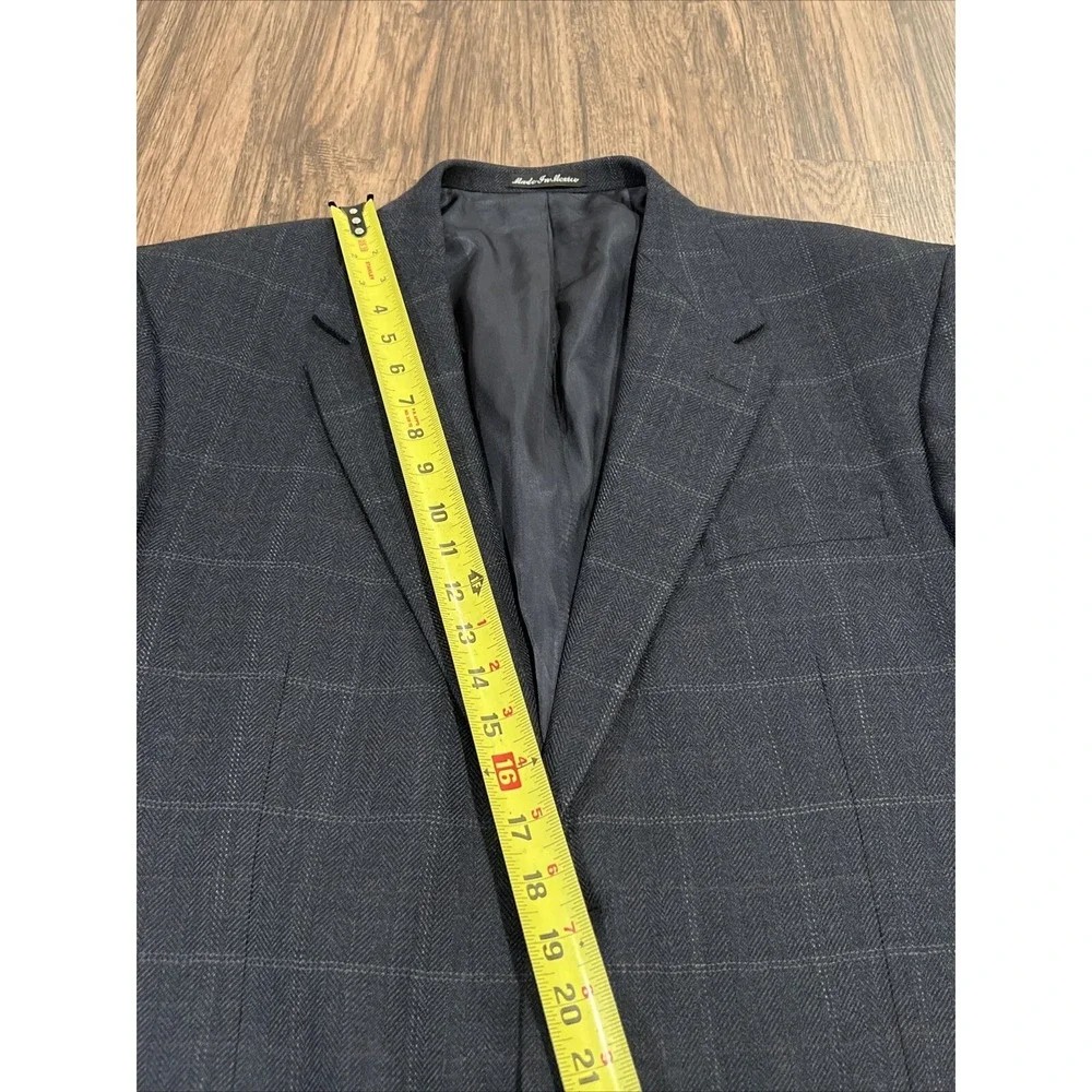 RALPH LAUREN Mens Blazer Sport Coat Two Button Jacket 46L Tartan Plaid Green